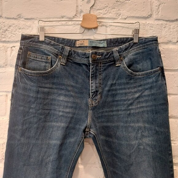 Rock & Roll Jeans Mens 38x32 Blue Revolver Slim Straight Western Fade Denim Pant - Picture 2 of 11